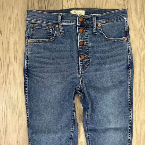 Madewell Woman Size 30 10" Skinny Leg Cotton High Rise Button Fly Denim Jeans - Picture 10 of 12